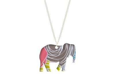 Elephant Pendant Sculpted Style on Chain Necklace Elephant Pendant Sculpted Style on Chain Necklace