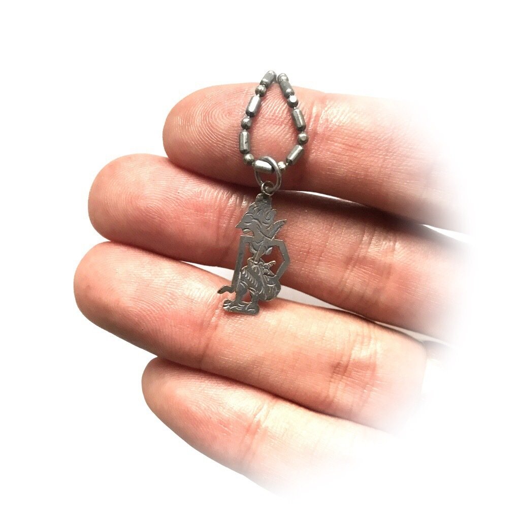 Silver Necklace with Wayang Amulet from Indonesia