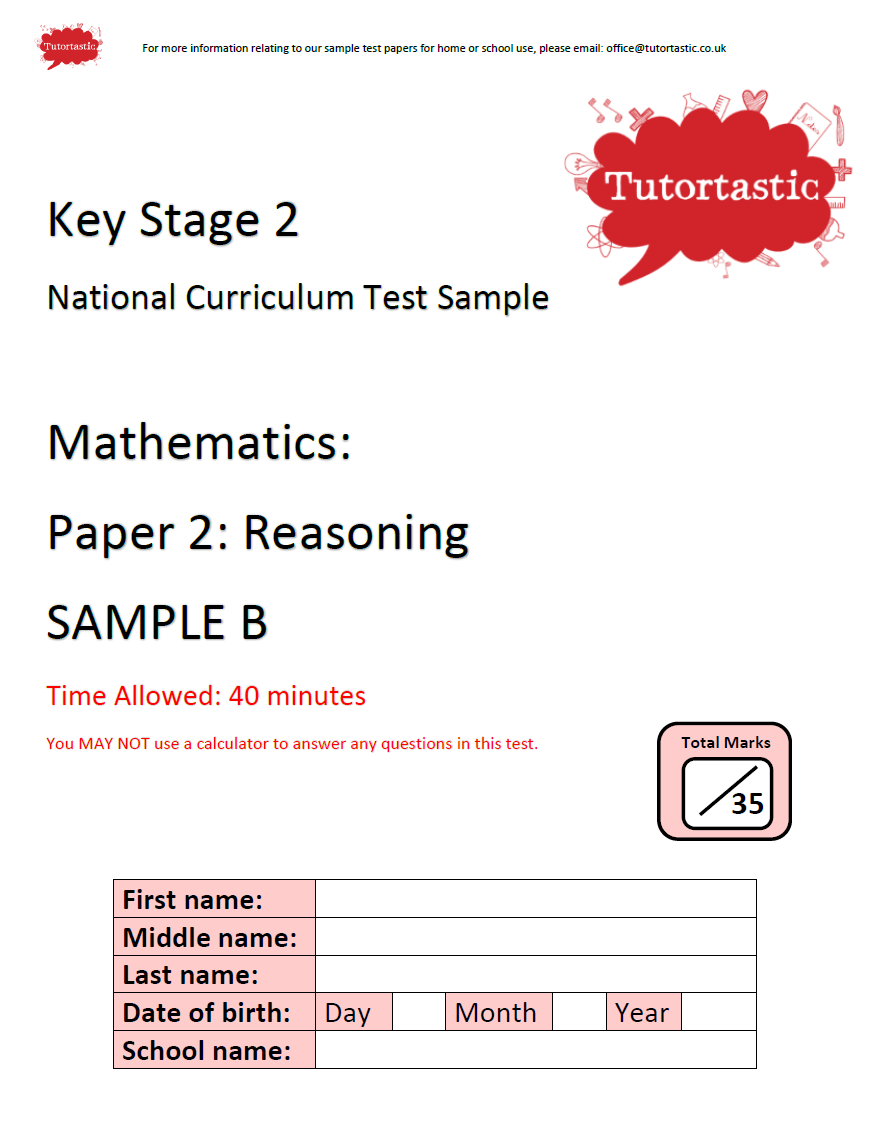 KS2 SATS Mathematics Reasoning Paper B (with Answers)