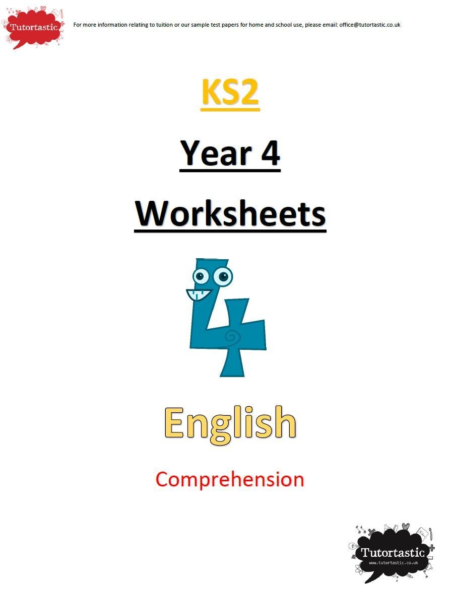 Year 4 English Comprehension Worksheets Pdf
