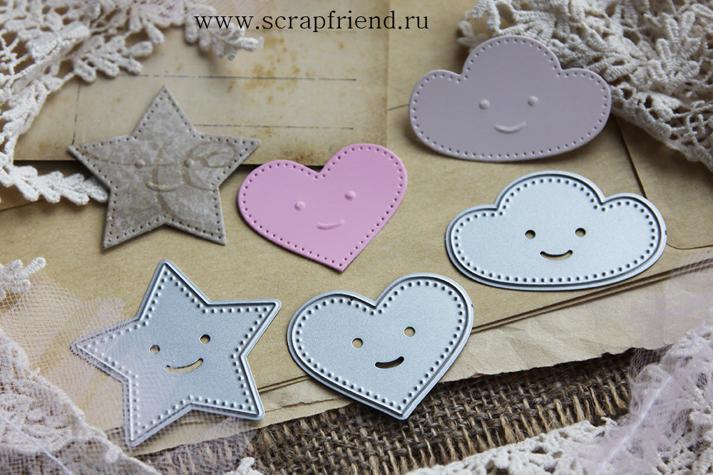 Набор ножей для вырубки Винченцо (тиснение), 3 штуки, Scrapfriend