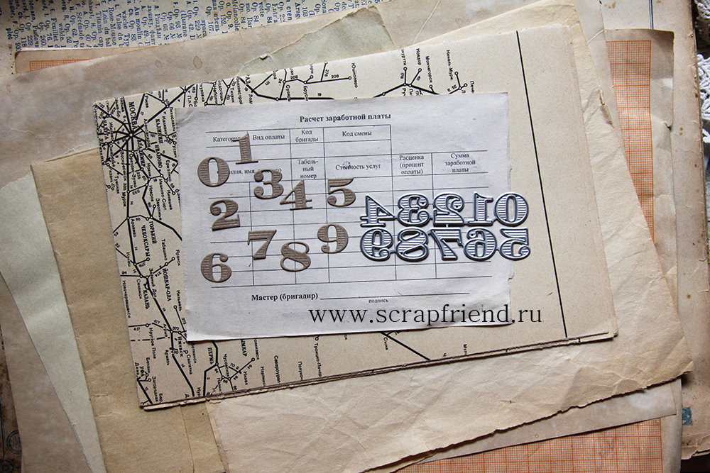 Набор ножей для вырубки Цифры Генерал, высота цифры 1,4см, Scrapfriend sf0102