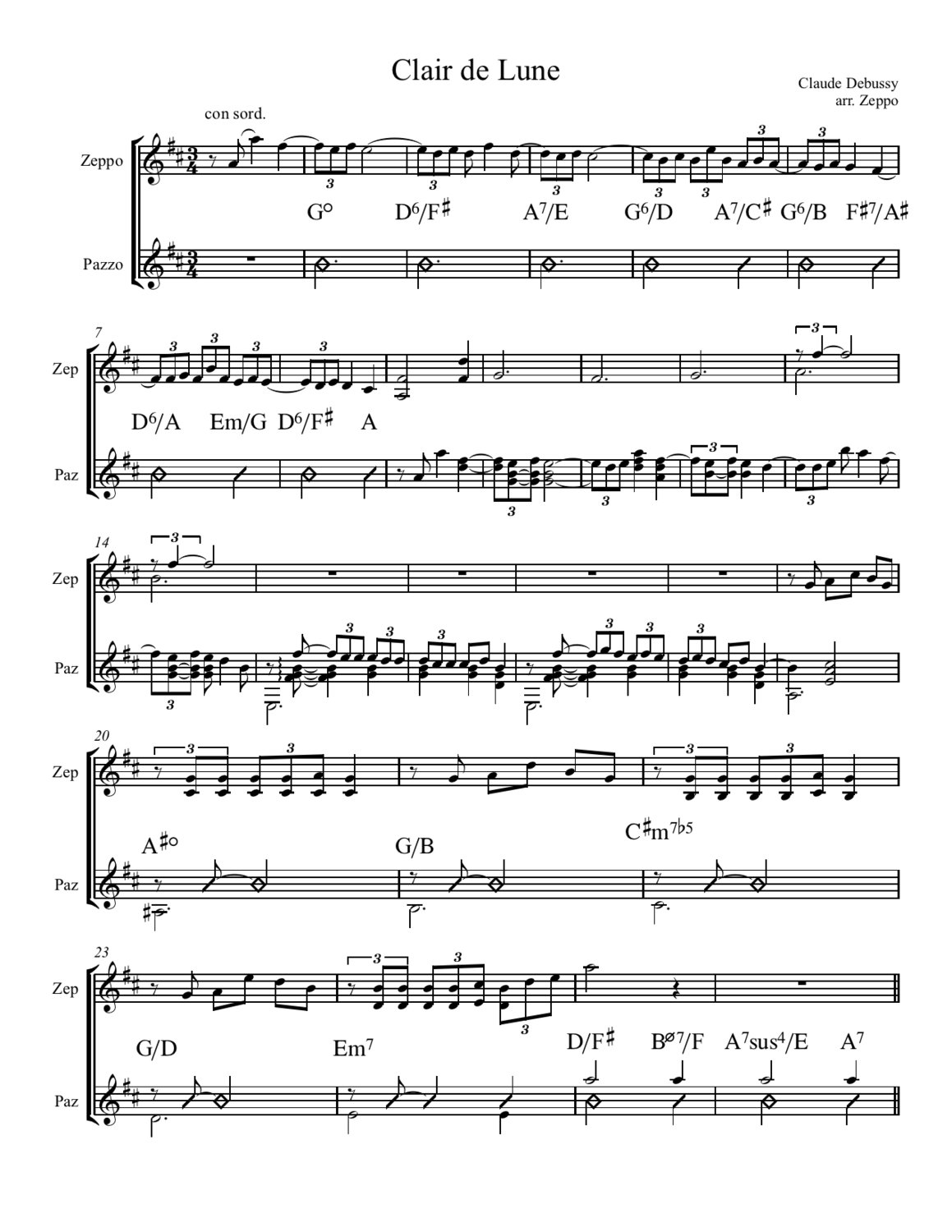 Sheet Music Debussy Clair De Lune Epic Sheet Music
