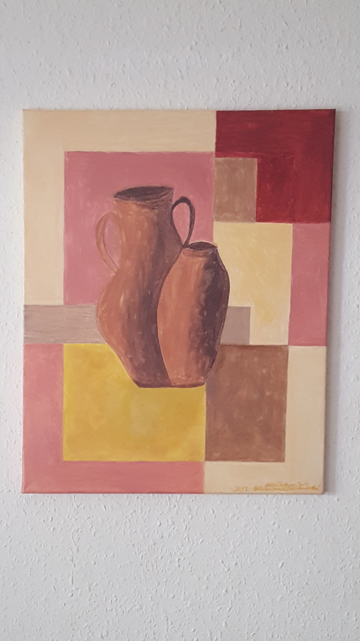 Acyrl Gemälde Ton Krüge 40X50 cm X 1,5 cm 020
