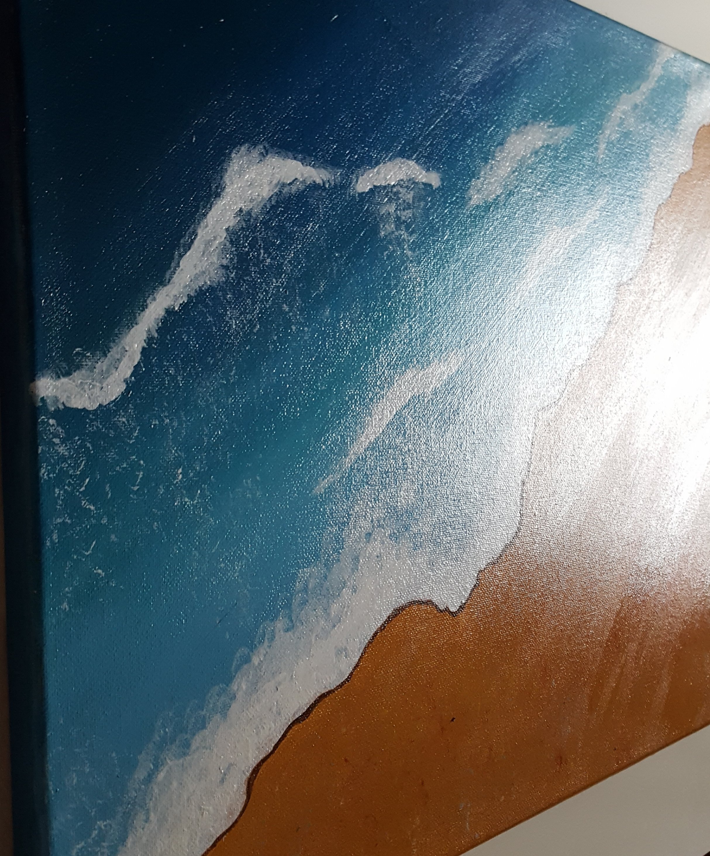 Land & Meer 2 Acryl Gemälde auf Keilrahmen 40x50 cm 2cm Höhe . Signatur Sarah Jade S.J