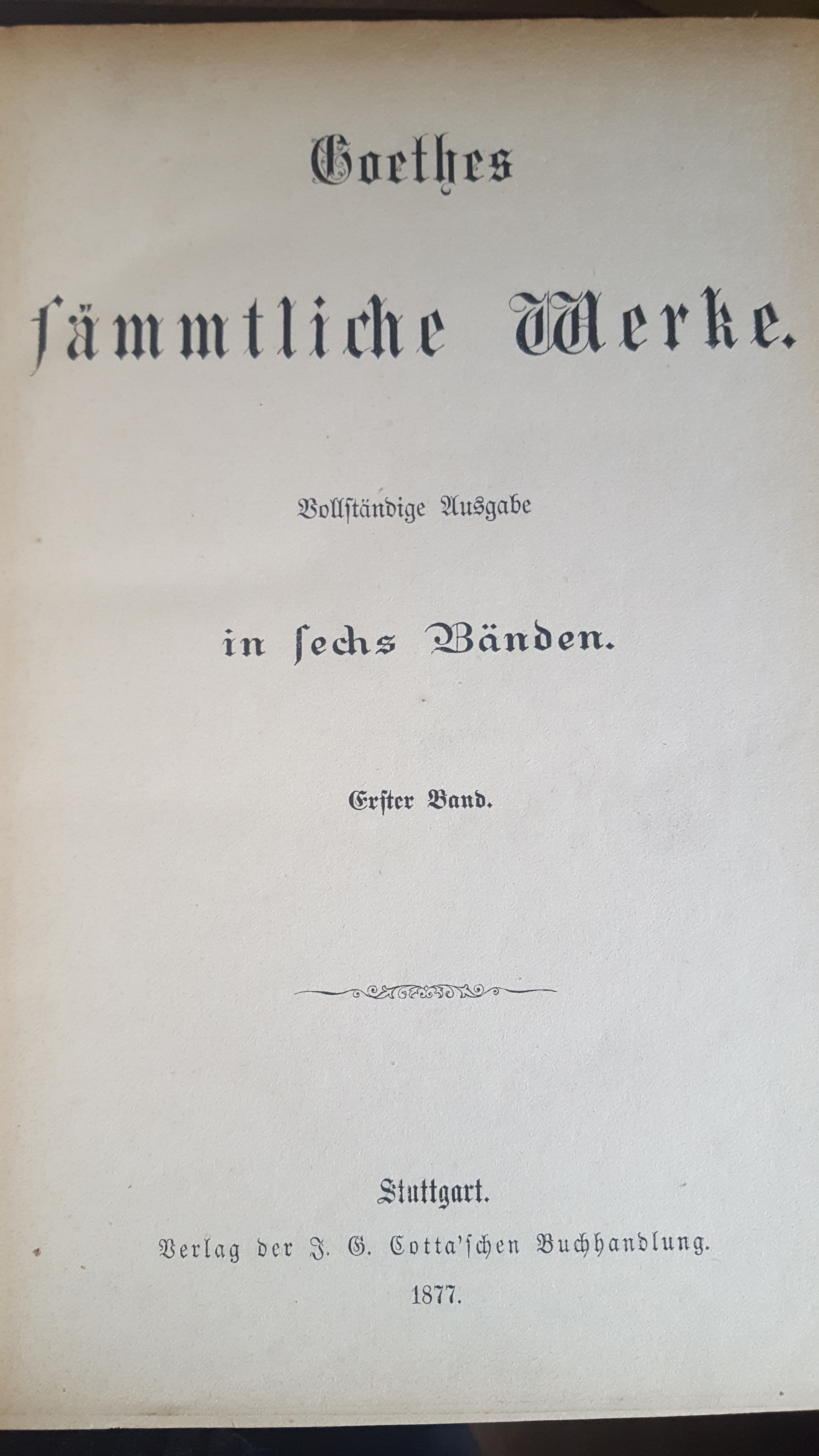 Goethes sämmtliche Werke 1877