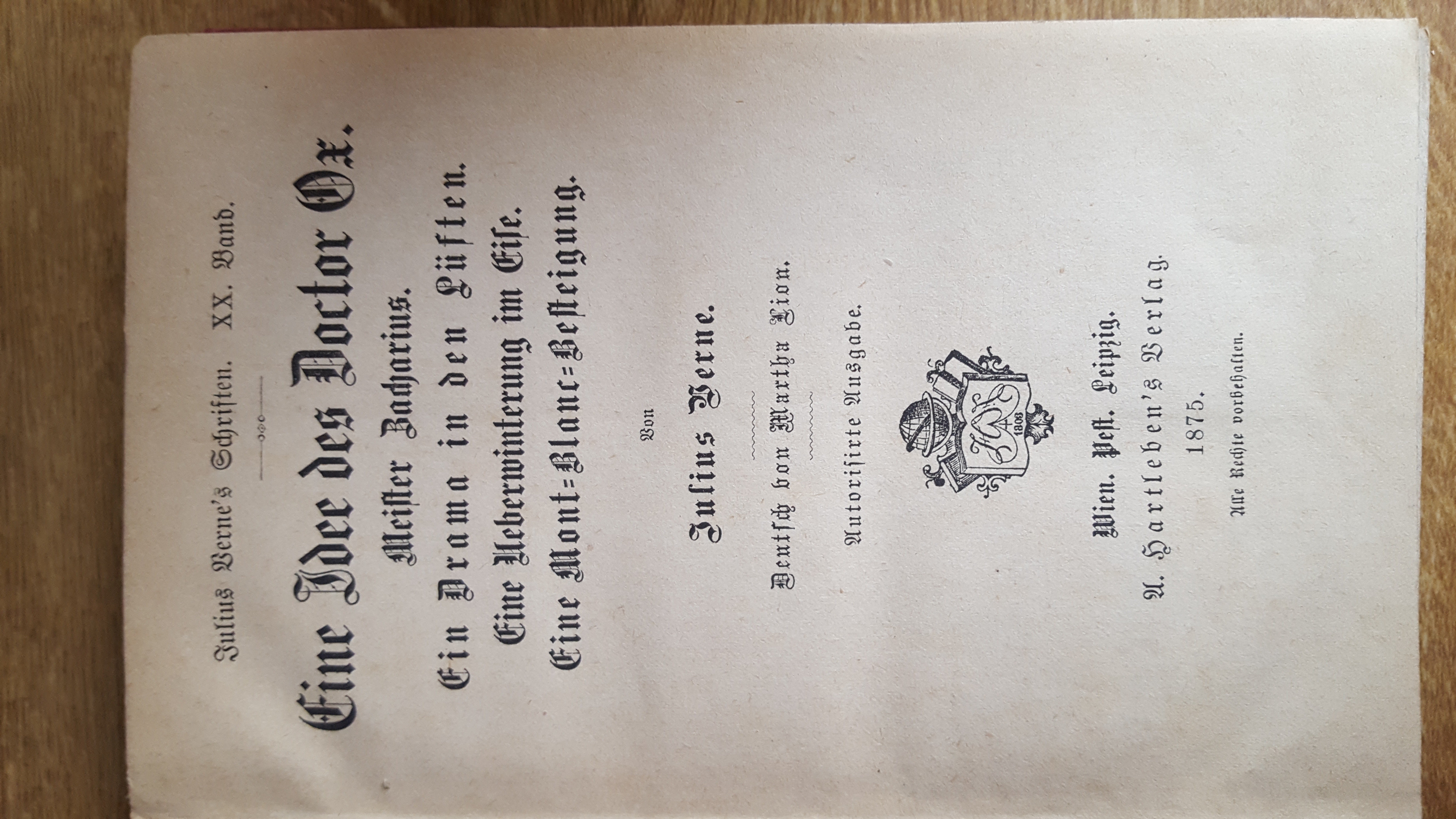 Julius Verne`s Schriften Band 20 Eine Idee des Doctor Ox, 1875