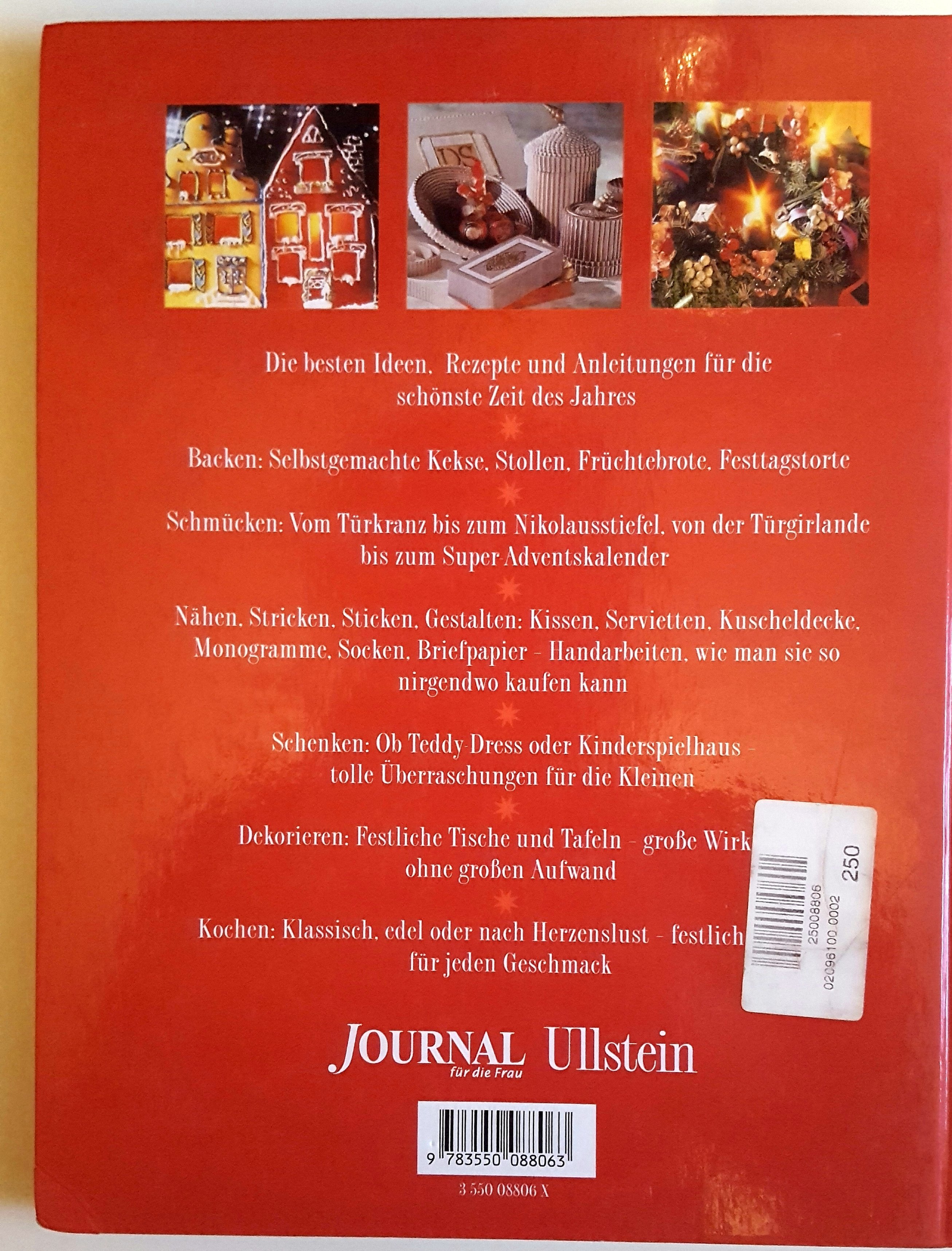 Das neue große Advents-und Weihnachtsbuch - backen, basteln, schmücken Journal für die Frau - mit zahlreichen Farbbildern 1997 – Buch gebraucht kaufen