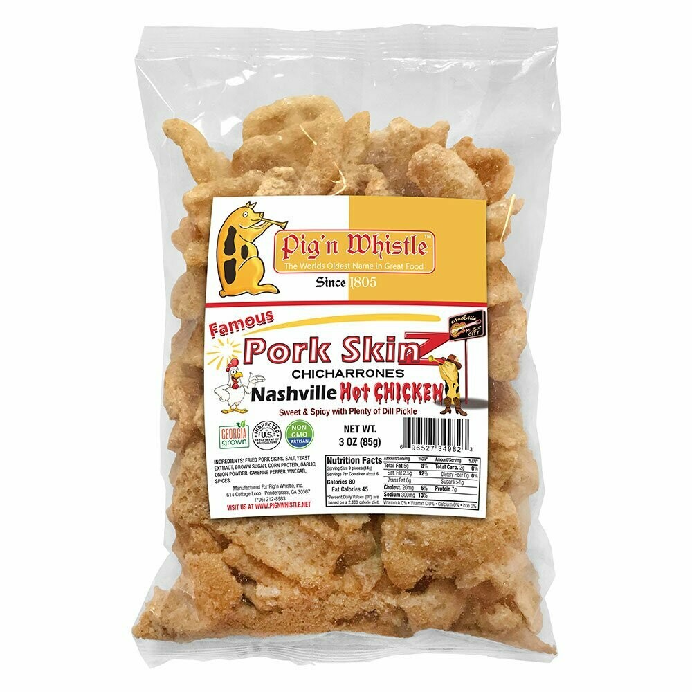 Nashville Hot Chicken Red Hot) Pork Skinz (case of 12)