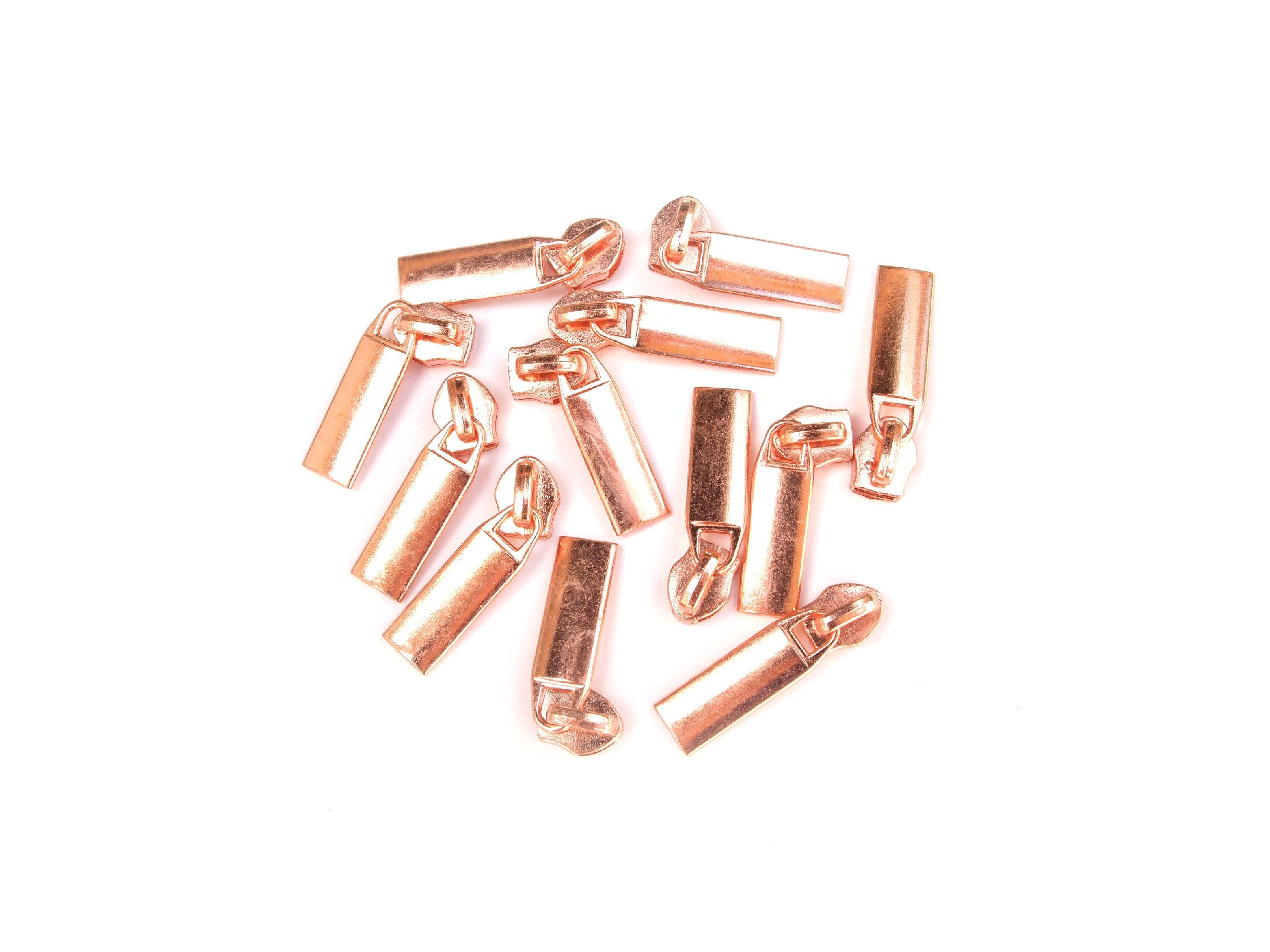 Sallie Tomato #5 Zippers by the Yard Beige With Copper Coils