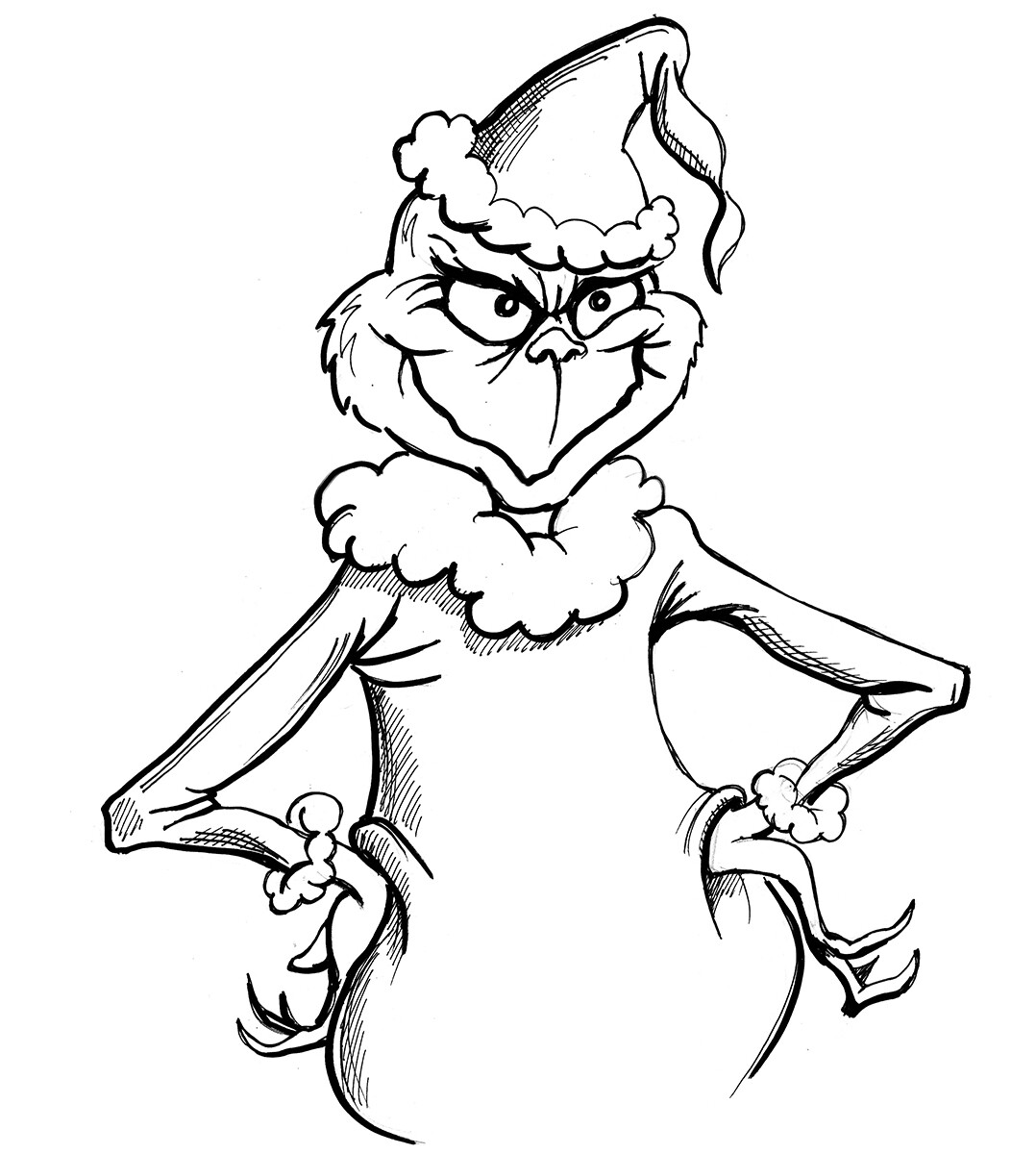 25 best ideas for coloring | Grinch Hand Coloring Page