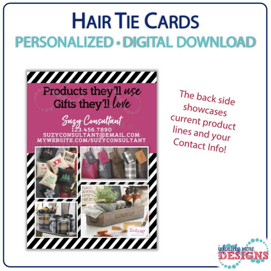 Personalized Hair Tie Cards Digital Download 2019f