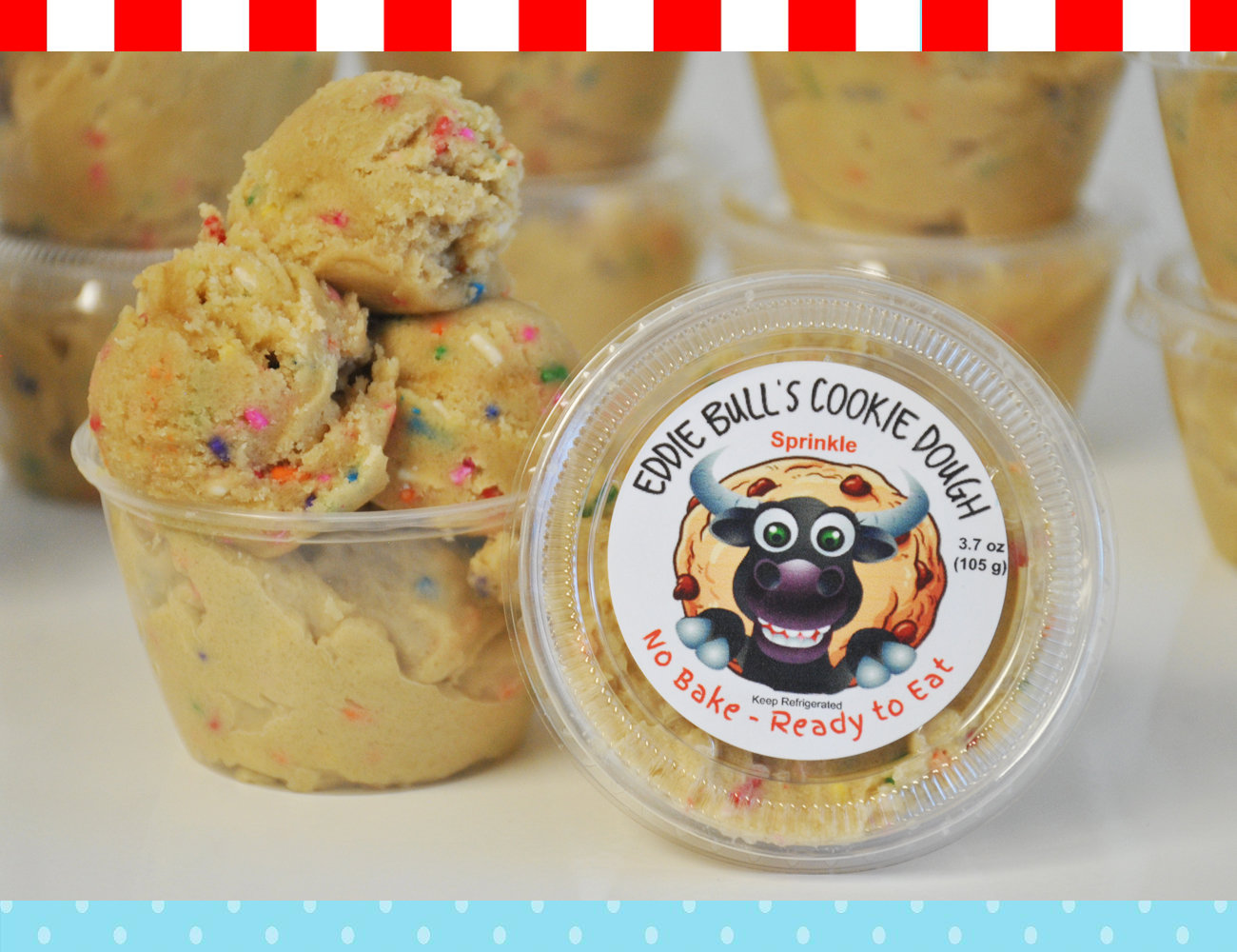 4 Pack Eddie Bulls Cookie Dough (4 - 8 ounce containers) 4pack