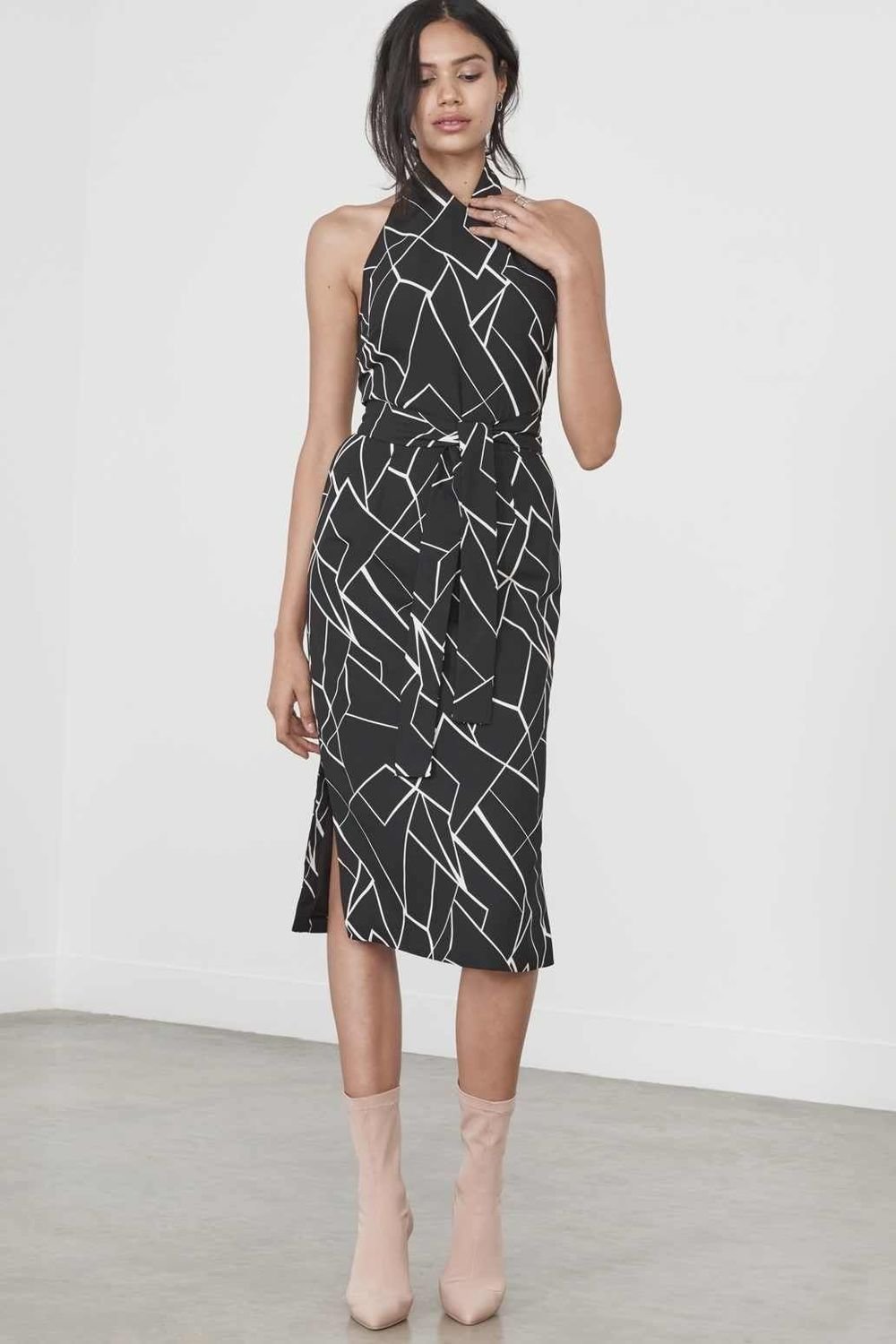 lavish alice halter neck dress