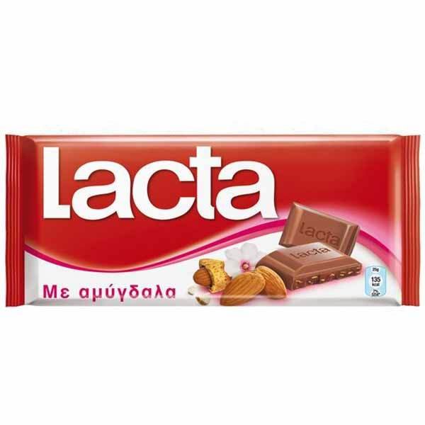 Гръцки млечен шоколад LACTA с бедеми Гръцки млечен шоколад LACTA с бедеми