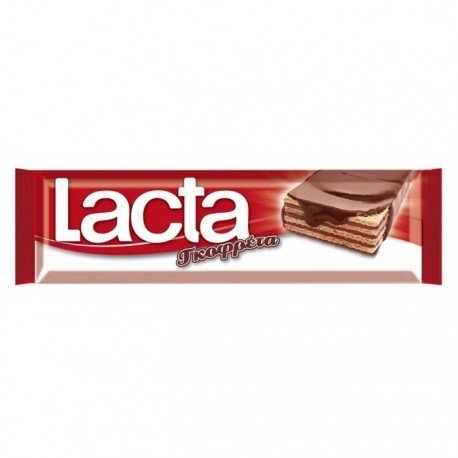 Гръцка млечна шоколадова вафла, LACTA, с лешников крем Гръцка млечна шоколадова вафла, LACTA, с лешников крем