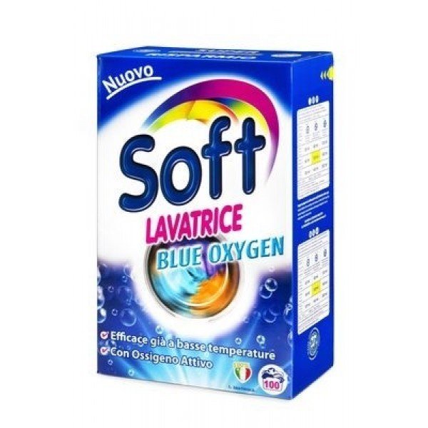 Перилен препарат SOFT Blue Oxygen, прах, универсален, 100 пранета Перилен препарат SOFT Blue Oxygen, прах, универсален, 100 пранета