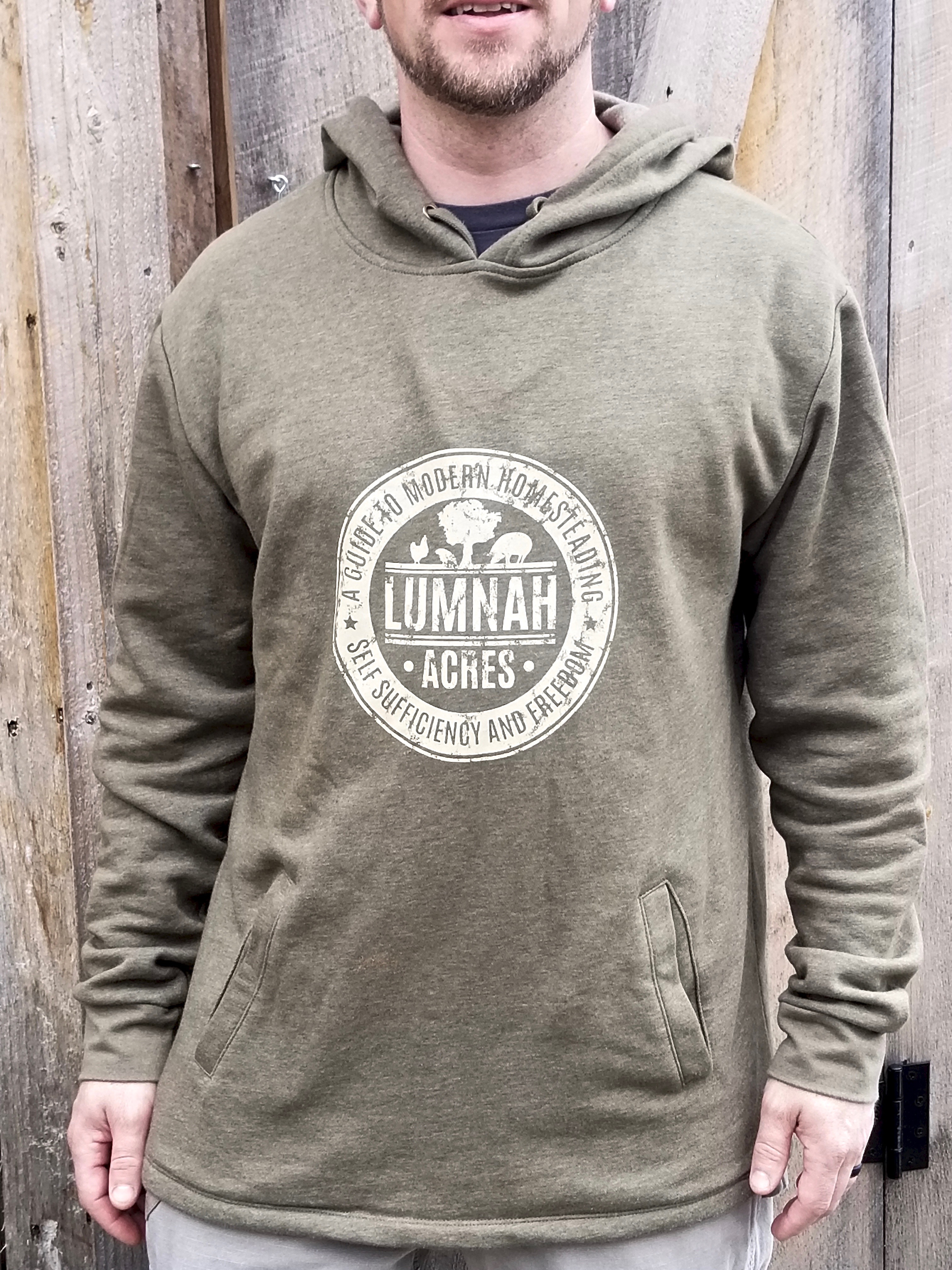 Lumnah Acres Unisex Hooded SweatShirt Military Green 10