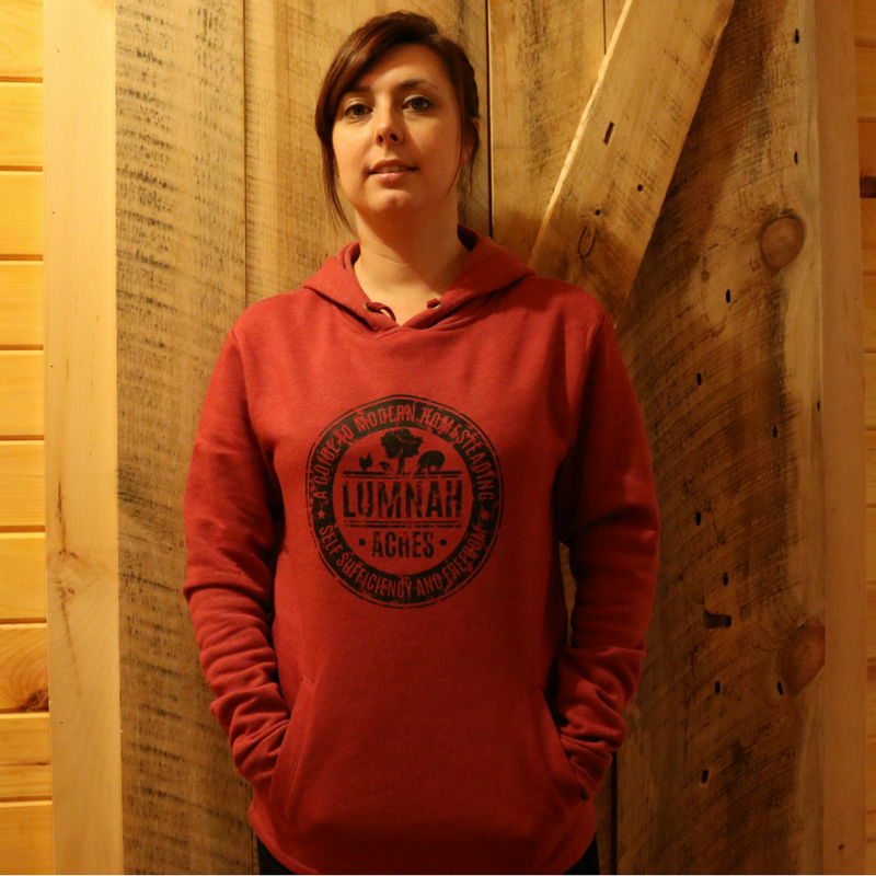 Lumnah Acres Unisex Hooded Sweatshirt Heather Red 08