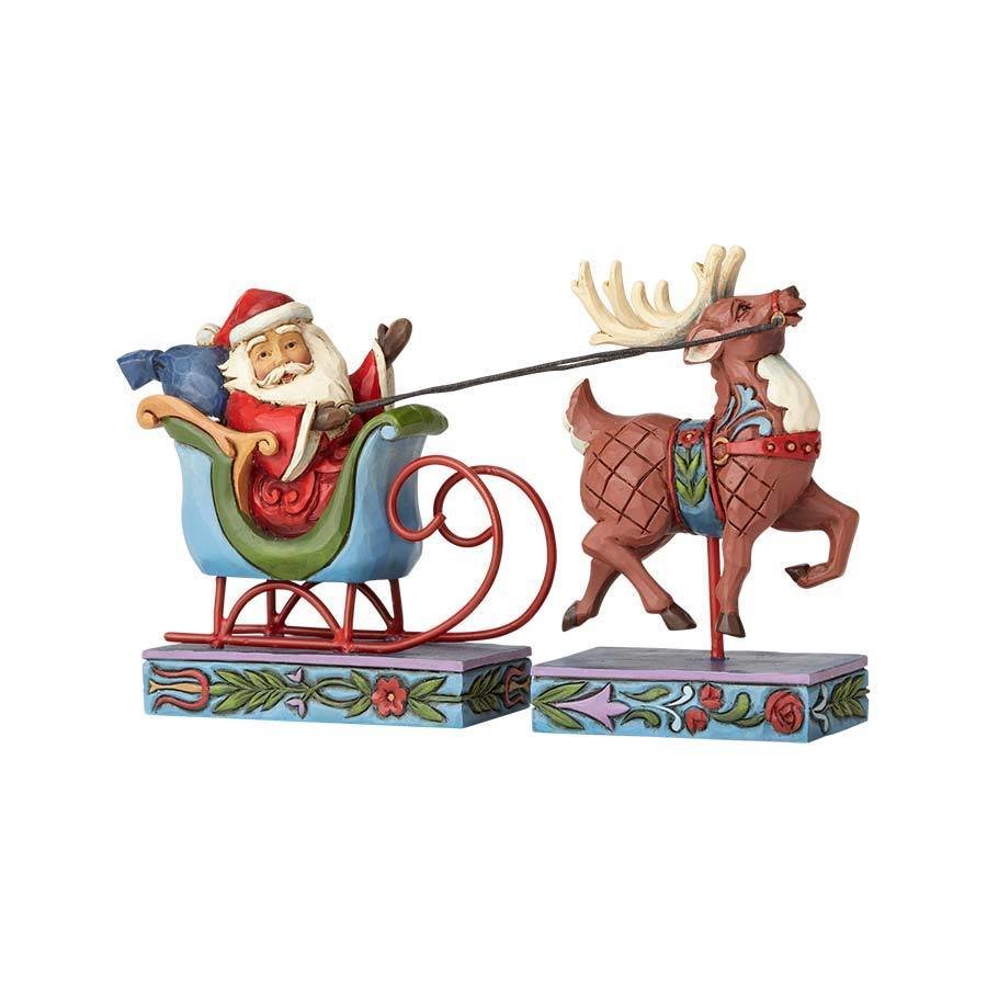 jim shore white woodland santa in sleigh