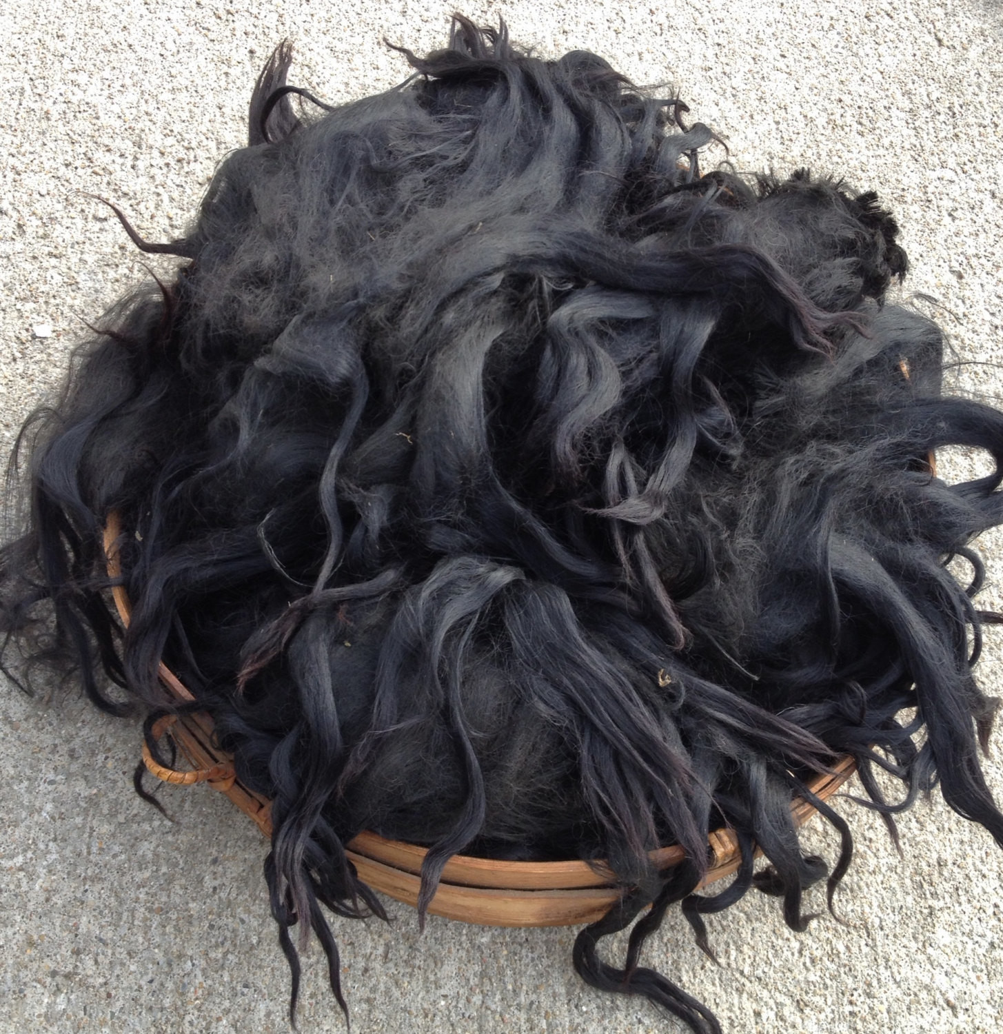 Suri Alpaca Fiber, 6 Inches, Black, 2 Ounces, Rocko Suri Alpaca Fiber, 6 Inches, Black, 2 Ounces, Rocko