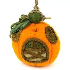 Felt Birdhouse - Pumpkin Cottage Felt Birdhouse - Pumpkin Cottage