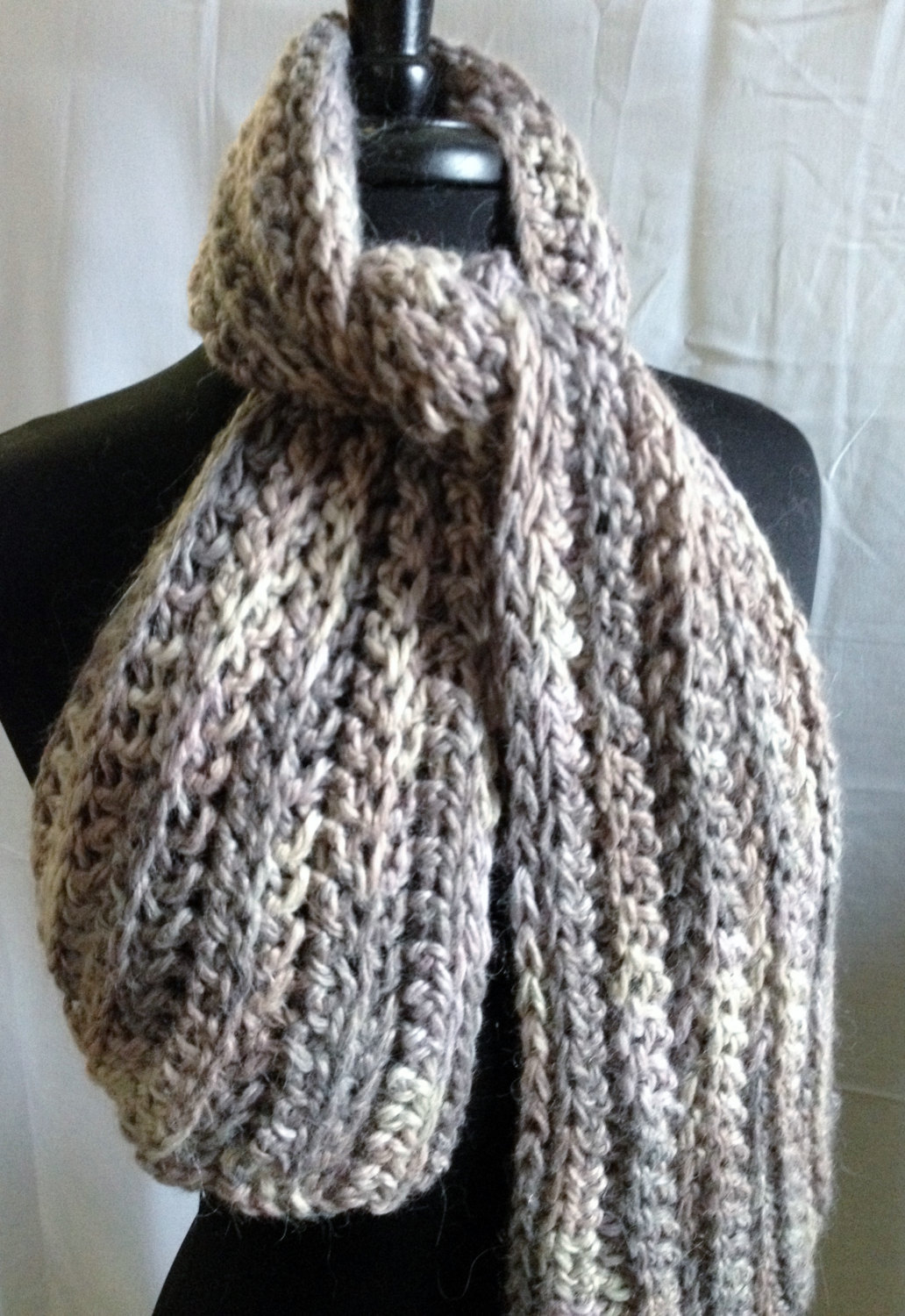 Bulky Ribbed Crochet Scarf 00276