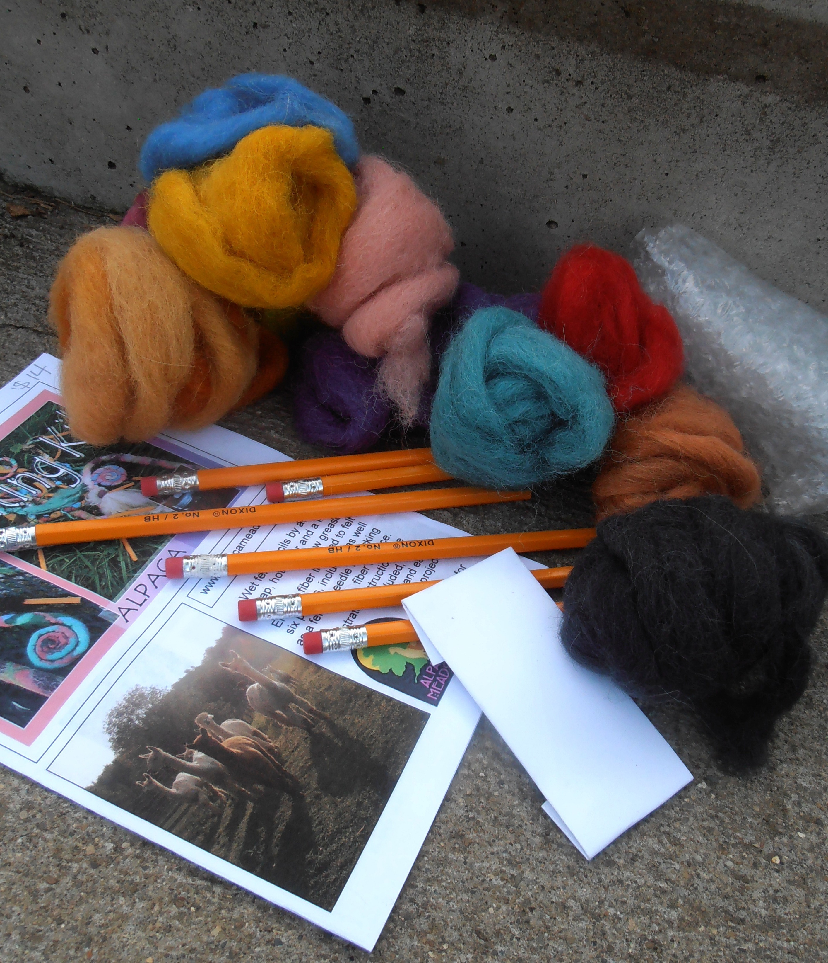 Alpaca Pencil Felting Kit, Supplies