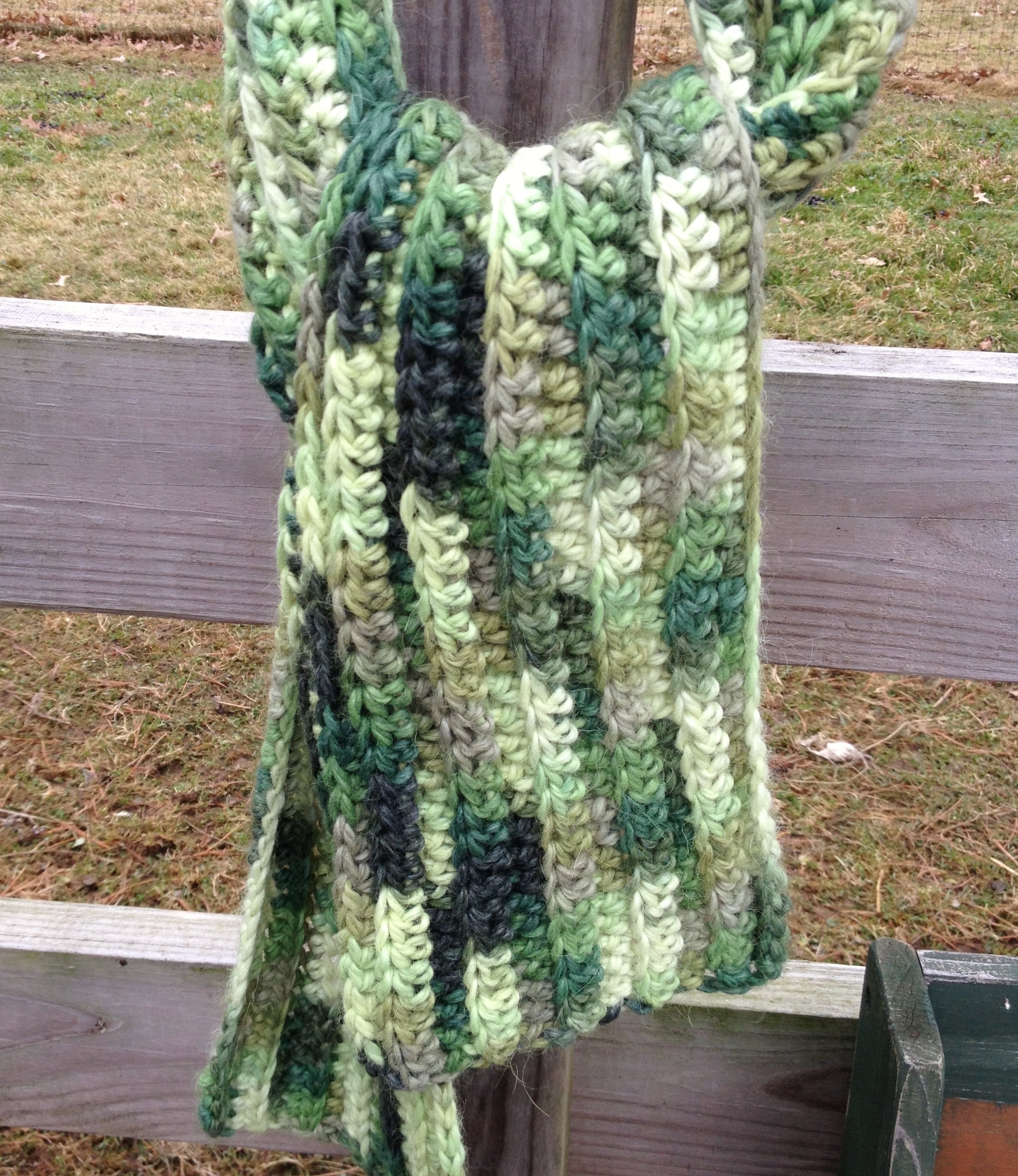 Bulky Ribbed Crochet Scarf