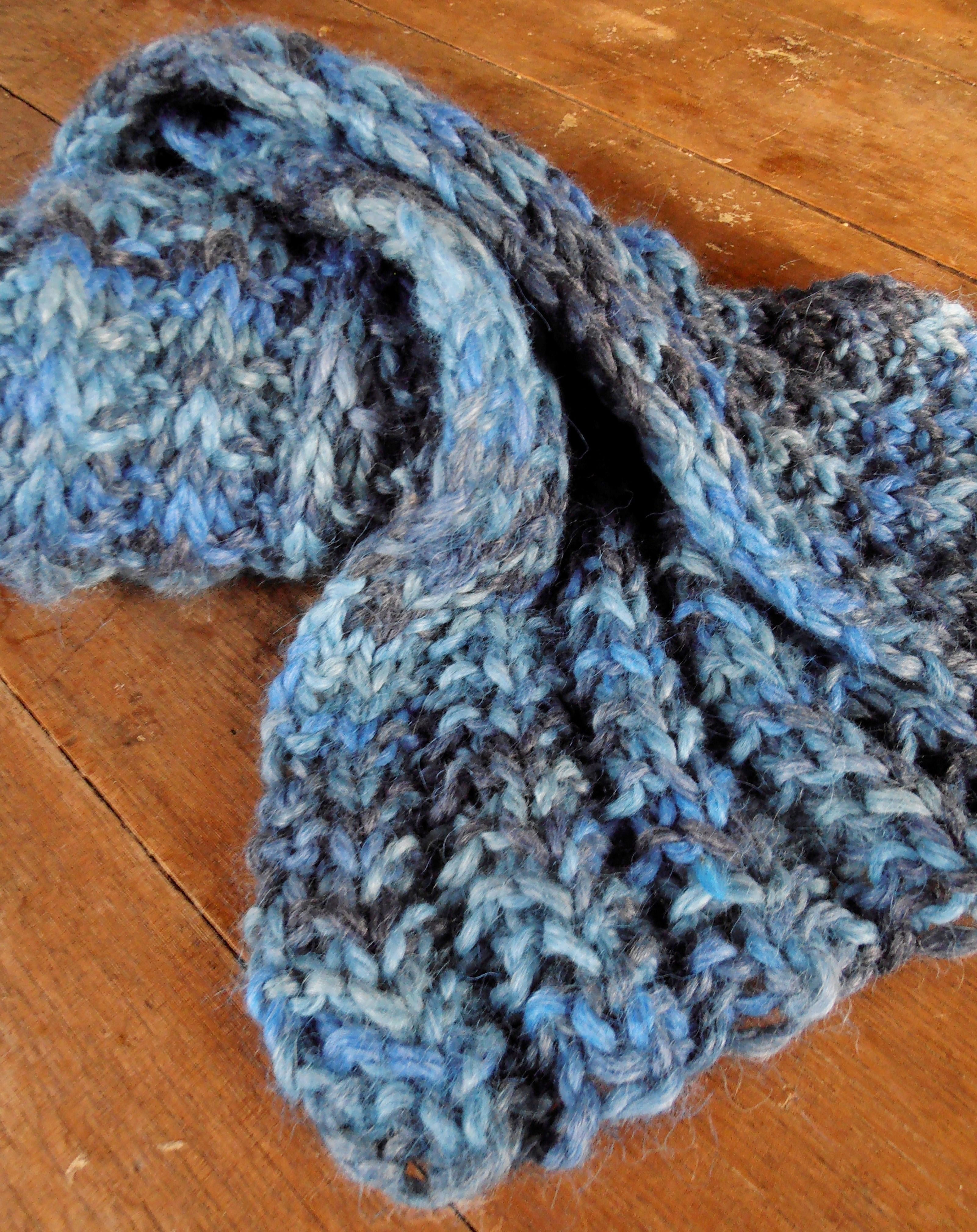 Bulky Ribbed Crochet Scarf 17717-BchBlus