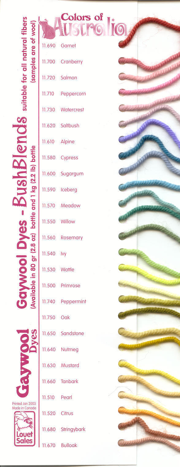 Gaywool Dyes - Bush Blends LOUET-1010