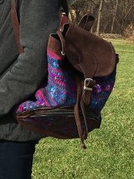 Handwoven and Leather Backpack