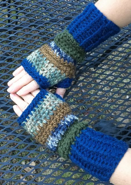 Fingerless Alpaca Gloves - Blue, Green, Bronze 18074