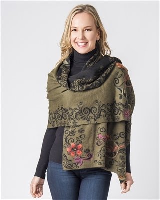 NEW Alpaca Embroidered Shawl