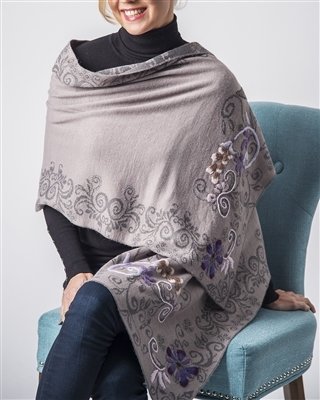 NEW Alpaca Embroidered Shawl