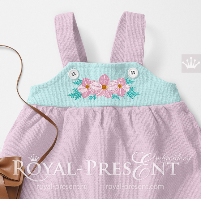 Floral Mini Border Machine Embroidery Design - 3 sizes RPE-1680-3