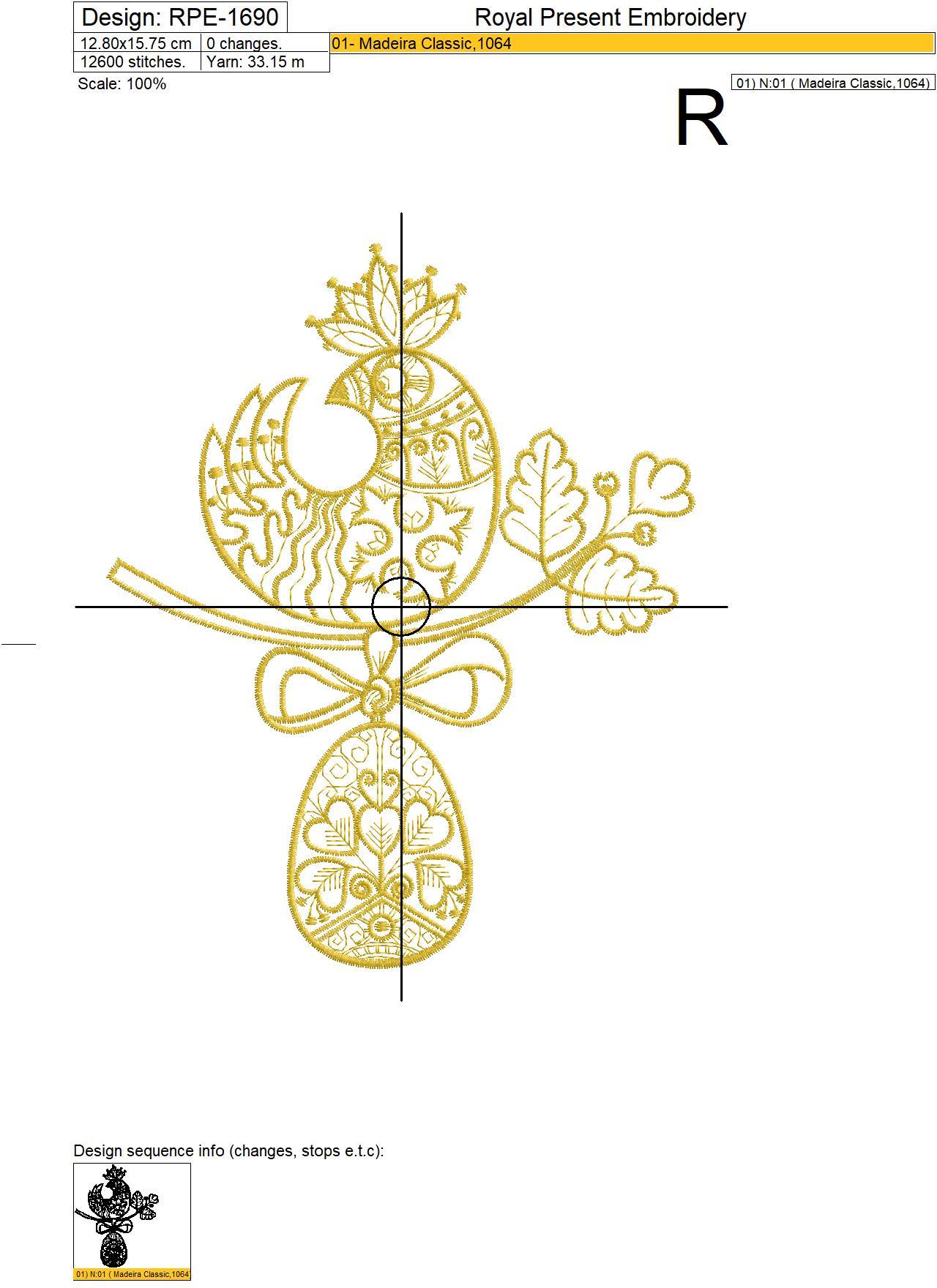 Easter Hen with Egg Machine Embroidery Design - 3 sizes