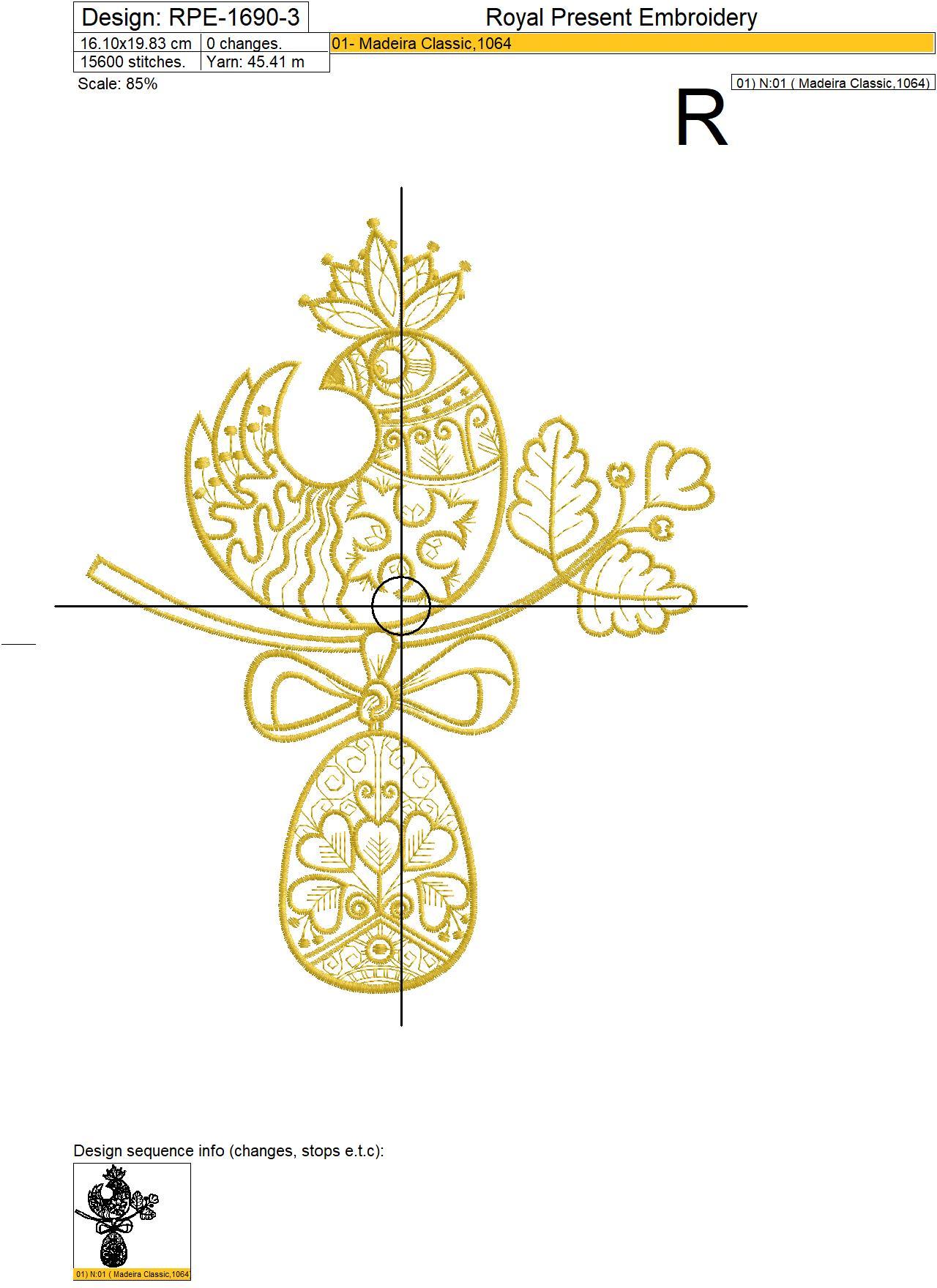 Easter Hen with Egg Machine Embroidery Design - 3 sizes