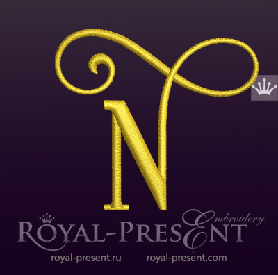 Capital Letter N Embroidery design RPE-1673-N