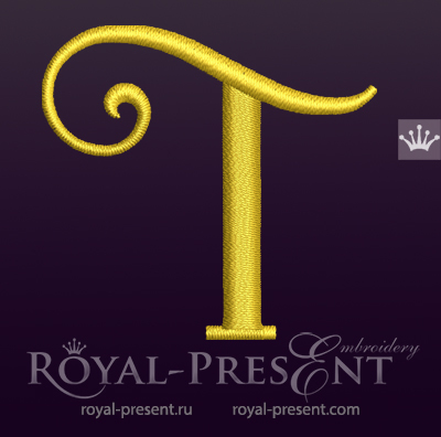 Capital Letter T Embroidery design V4 RPE-1673-T4