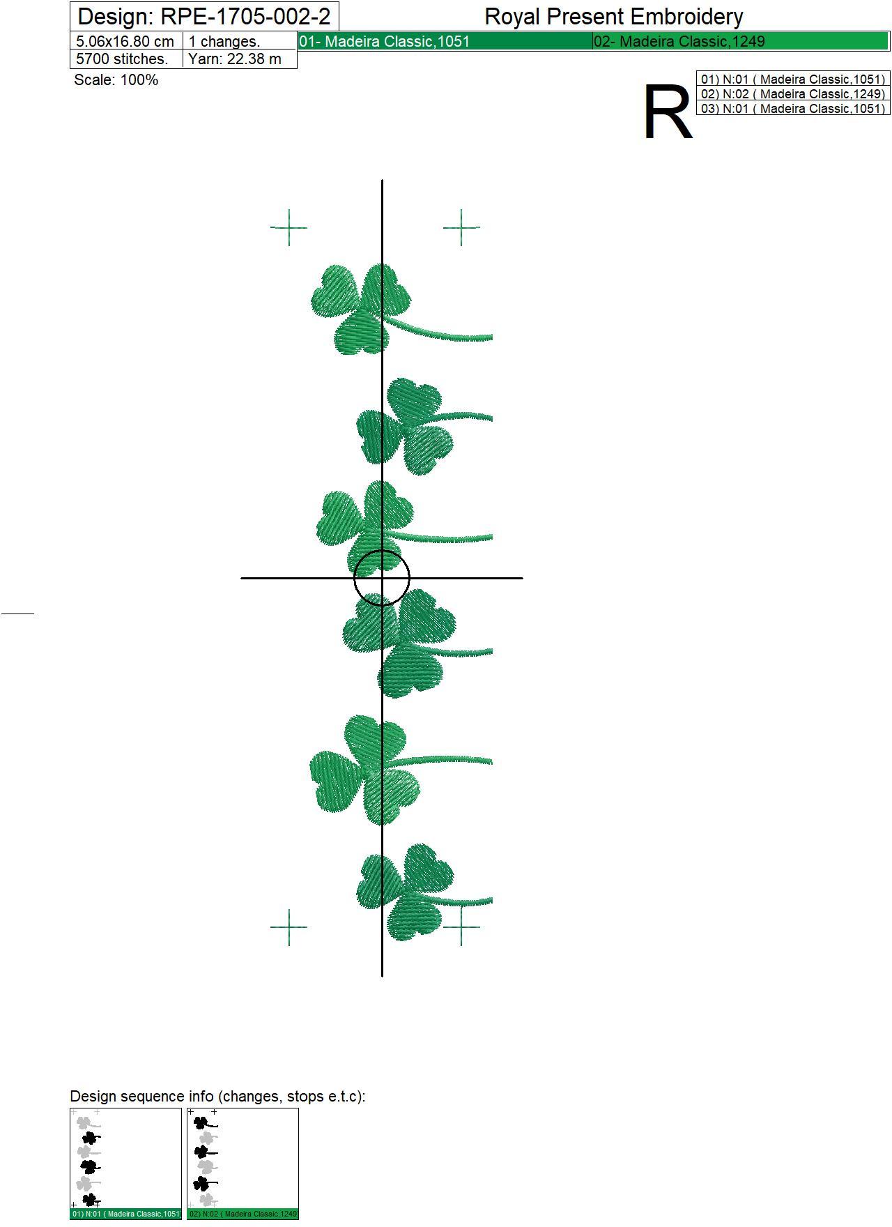 Shamrock Border Machine Embroidery Design - 3 sizes