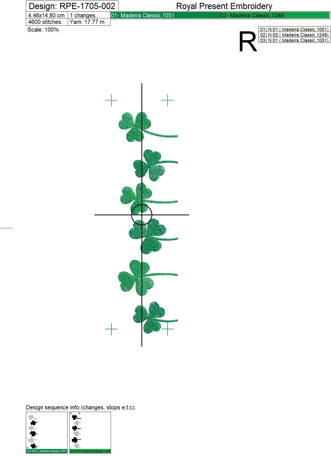Shamrock Border Machine Embroidery Design - 3 sizes