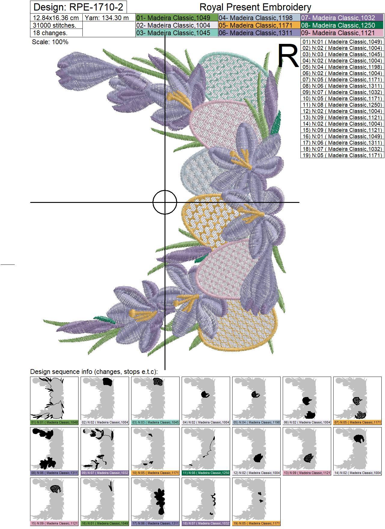 Easter Crocuses Vignette Machine Embroidery Design - 4 sizes