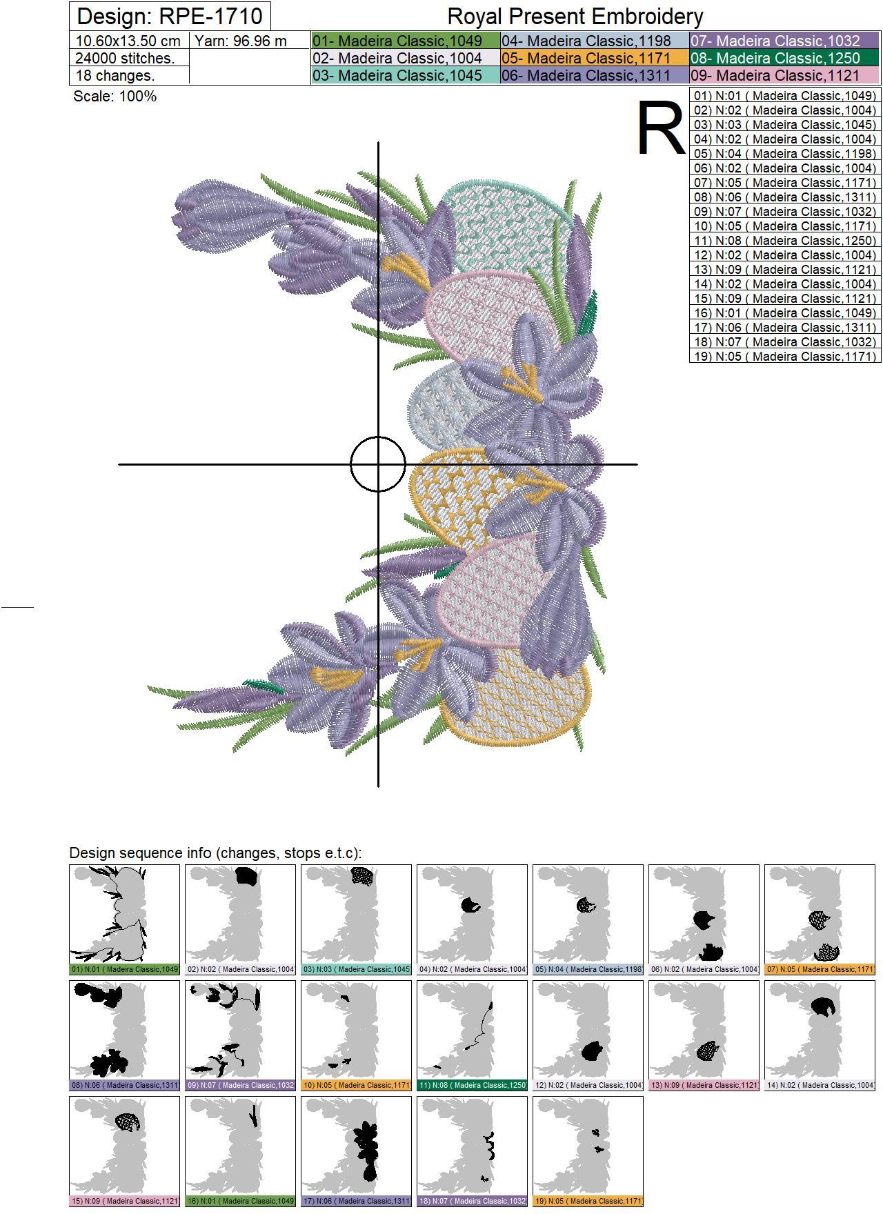 Easter Crocuses Vignette Machine Embroidery Design - 4 sizes