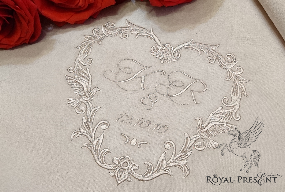 Machine Embroidery Design Wedding Monogram Blank - 4 sizes