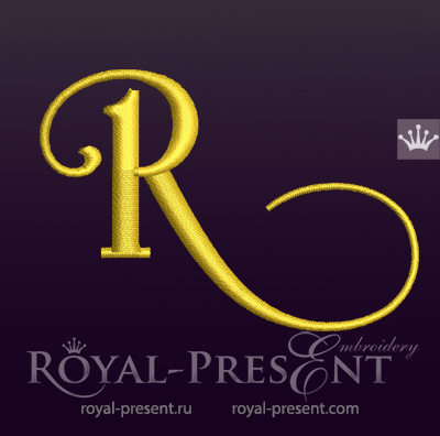Capital Letter R Embroidery design V6 RPE-1673-R-6