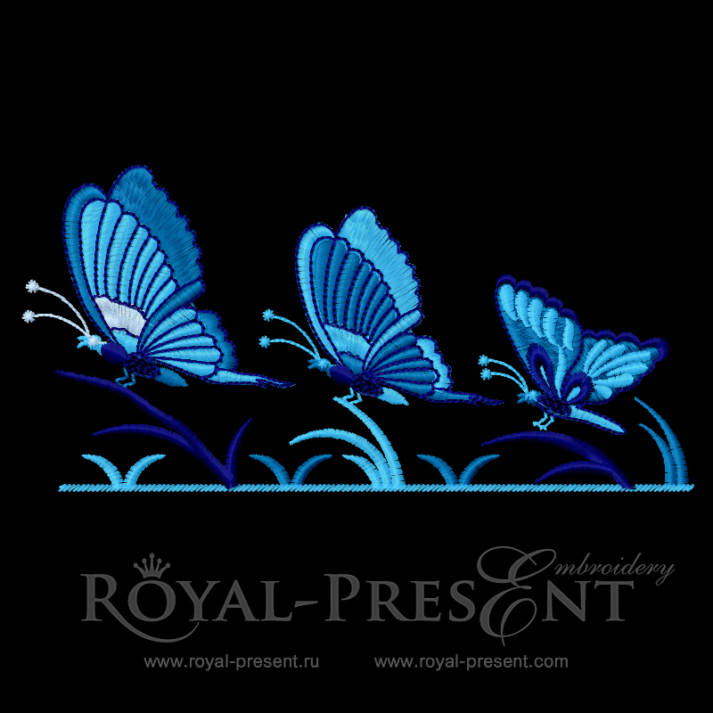 Machine Embroidery Design Butterflies border