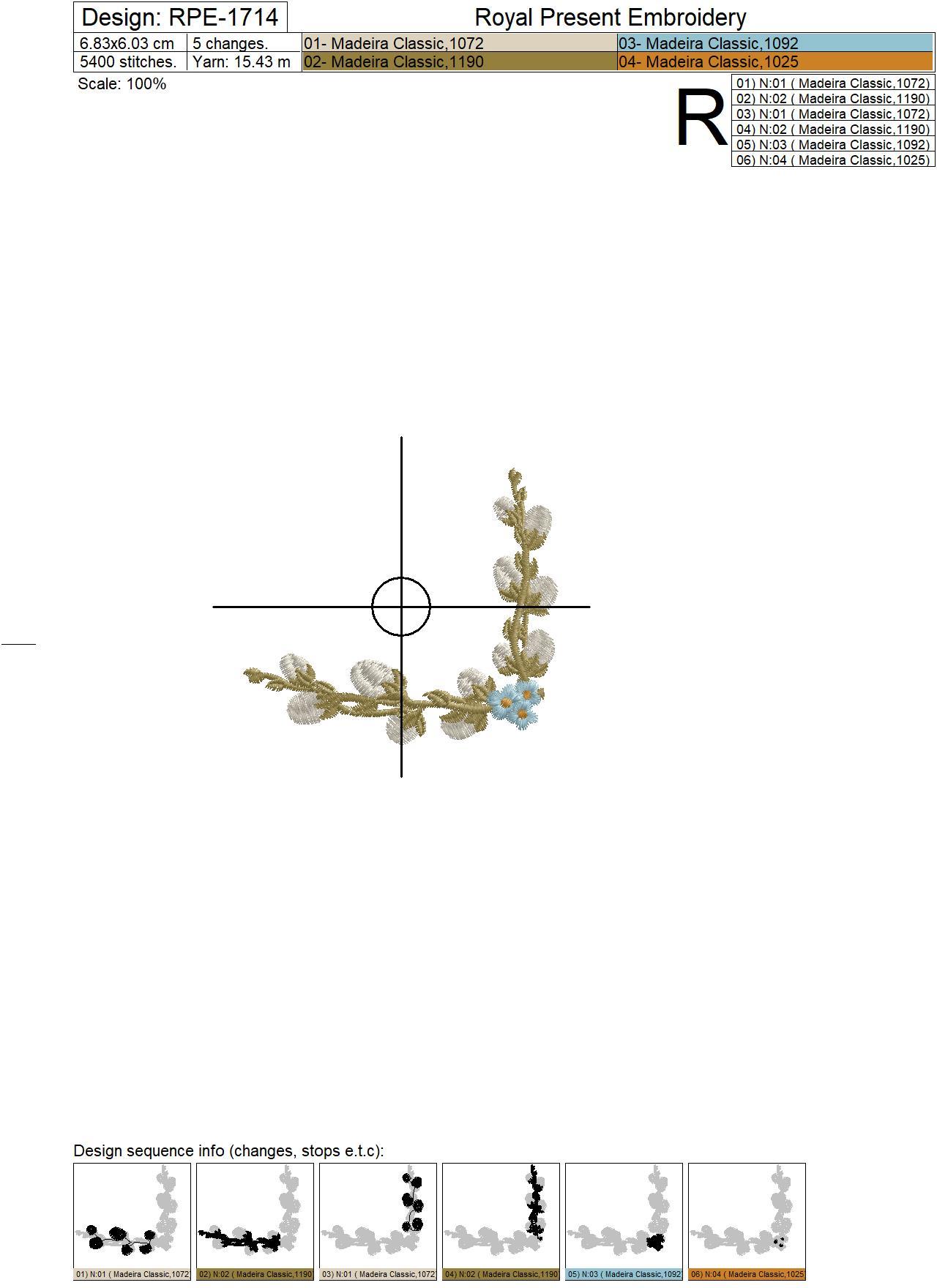 Willow corner and forget-me-nots Machine embroidery design - 3 sizes