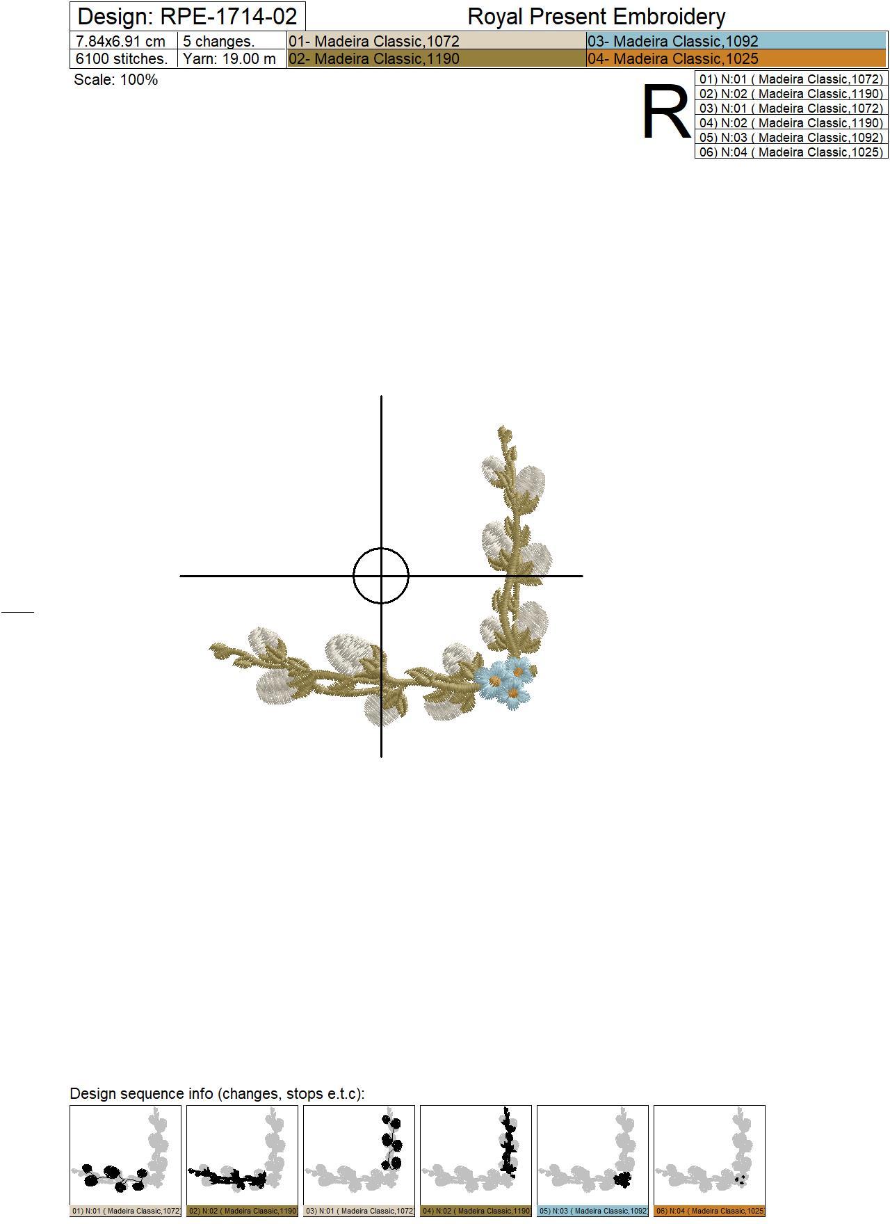Willow corner and forget-me-nots Machine embroidery design - 3 sizes