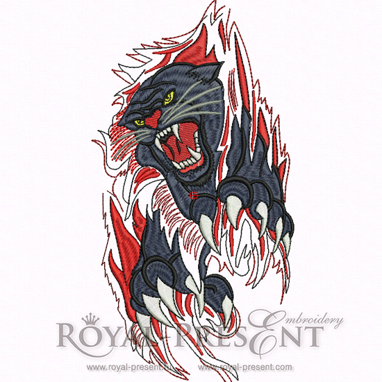 Machine Embroidery Design Black panther - 6 sizes